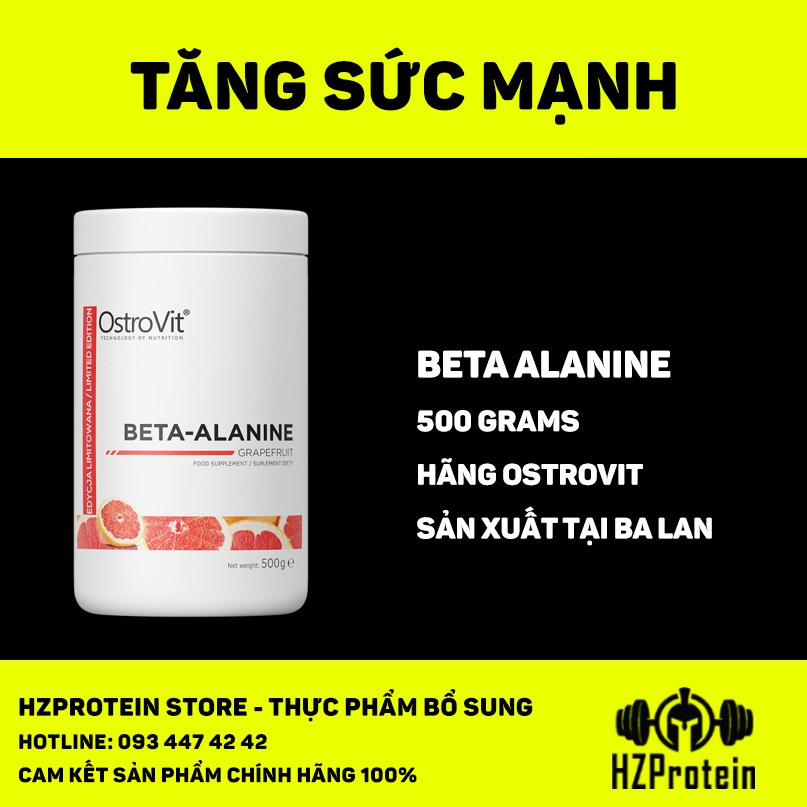 [VÓN CỤC] OSTROVIT BETA ALANINE - BƠM MÁU, TĂNG SỨC BỀN, SỨC CHỊU ĐỰNG TRONG TẬP LUYỆN (500g)